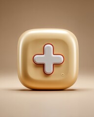 Fototapeta premium Real-time medical monitoring softly glowing skin patch icon for digital health design