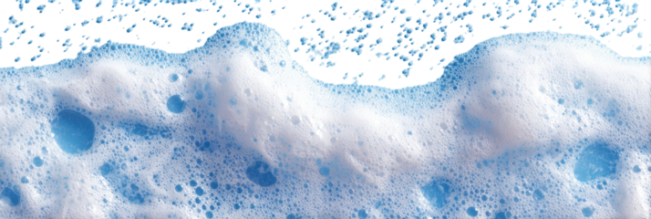 Frothy, light blue bubbles