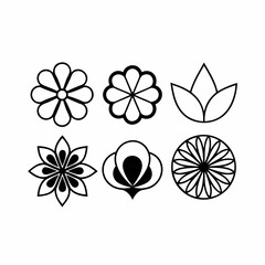Modern Floral Line Art Icons Bundle