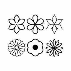 Modern Floral Line Art Icons Bundle