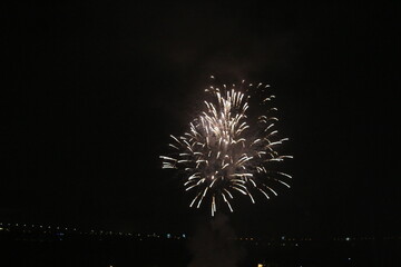 Swanbay Dong Nai Vietnam -  2nd September 2025 -  National Day celebration fireworks. The day to honor the country and the people of Vietnam. 