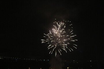 Swanbay Dong Nai Vietnam -  2nd September 2025 -  National Day celebration fireworks. The day to honor the country and the people of Vietnam. 