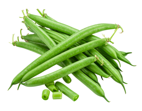 Green beans isolated on a white background.