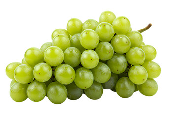 Fresh Green Grapes:  Cluster of Shine Muscat Grapes on White Background