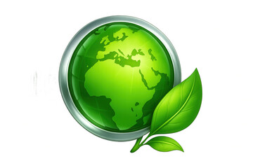 Obraz premium Green earth globe with leaves symbolizing environmental conservation, isolated on transparent background
