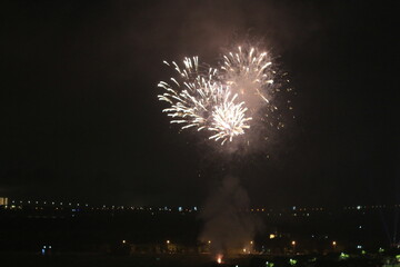 Swanbay Dong Nai Vietnam -  2nd September 2025 -  National Day celebration fireworks. The day to honor the country and the people of Vietnam. 