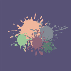 set of colorful ink splash vector illustration