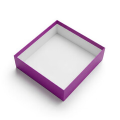 Empty purple box isolated on transparent background