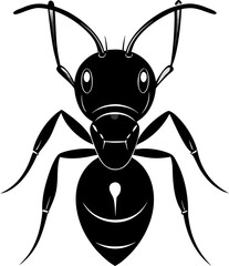 Ant head silhouette  vector black , white background 