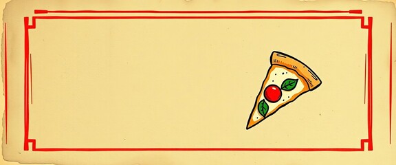 Vintage Italian pizzeria poster; hand-drawn pizza slices, retro design,  texture,  background