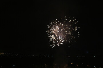Swanbay Dong Nai Vietnam -  2nd September 2025 -  National Day celebration fireworks. The day to honor the country and the people of Vietnam. 