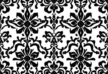 Elegant monochrome geometric patterns, seamless repeat, black and white, ornamental design,  ornamental,  black