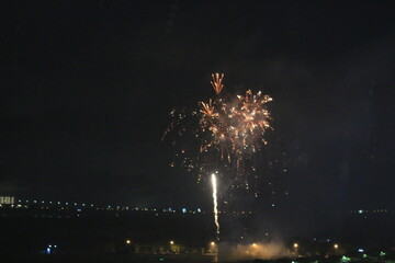 Swanbay Dong Nai Vietnam -  2nd September 2025 -  National Day celebration fireworks. The day to honor the country and the people of Vietnam. 