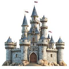 Majestic Castle: A magnificent medieval castle stands tall, exuding an aura of history, strength, and regal splendor, showcasing its intricate architectural details and timeless design.