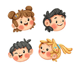 CABEZAS DE NI&Ntilde;OS CON EXPRECIONES  ALEGRES 