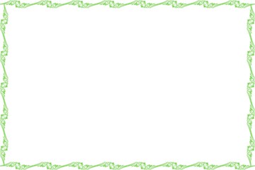 Unique Green Frame, Photo Frame, Unique Border Frame with White Background, Unique Style Frame