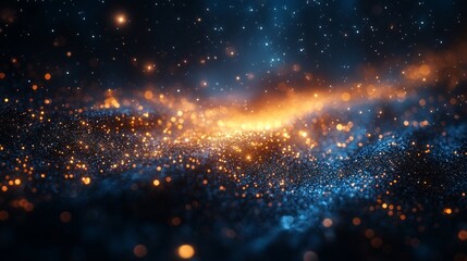 Obraz premium Abstract Glitter Background with Glowing Particles