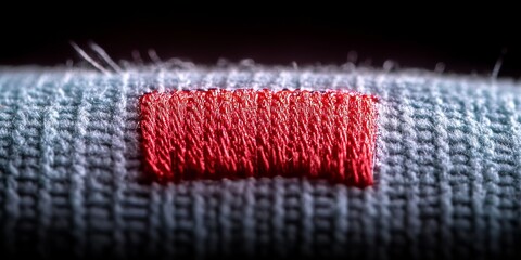 Intricate Fabric Texture with Red Stitch Detail