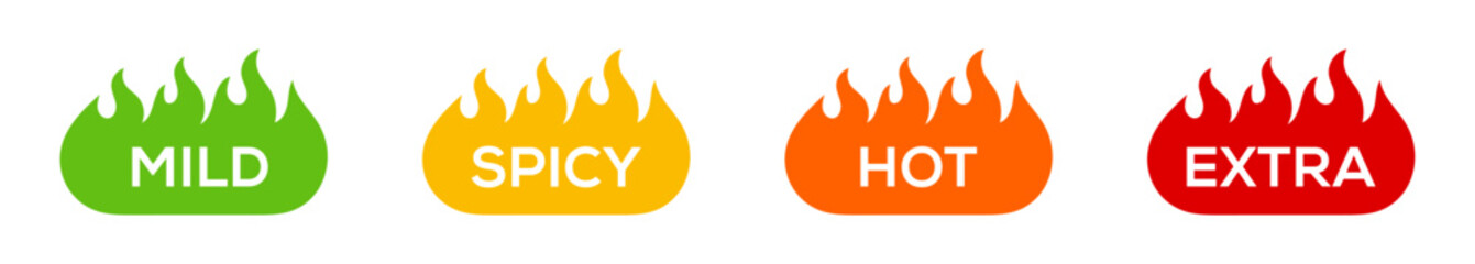 spicy level label icons