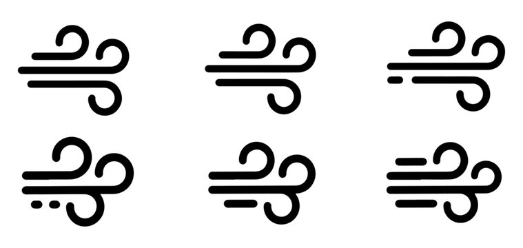 wind and cloud icon set