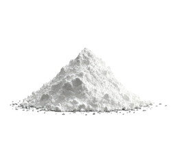 A pile of white powder, sharply angled, sits atop a dark surface