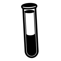 Test Tube Silhouette Vector for Laboratory and Science Design,
Flat Science Tube Vector,
Lab Test Tube Icon,
Black Chemistry Glassware Clipart
