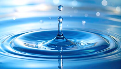 Water Drop Impact  Ripples and Splash in Clear Liquid