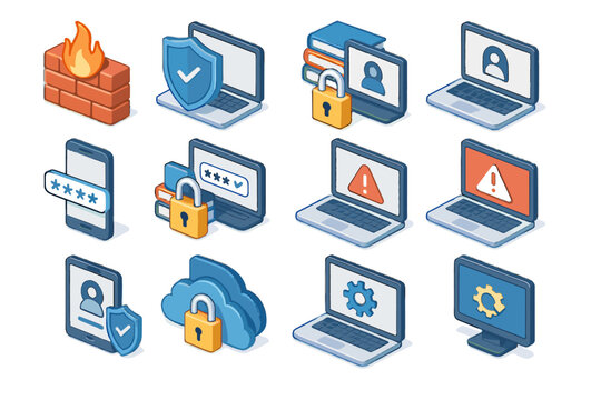 Authentication security secure icons data vector edtech manager network access icon denial