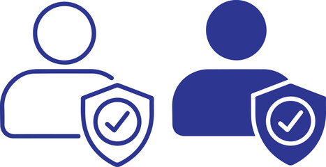 person with shield icon protected user with shield 