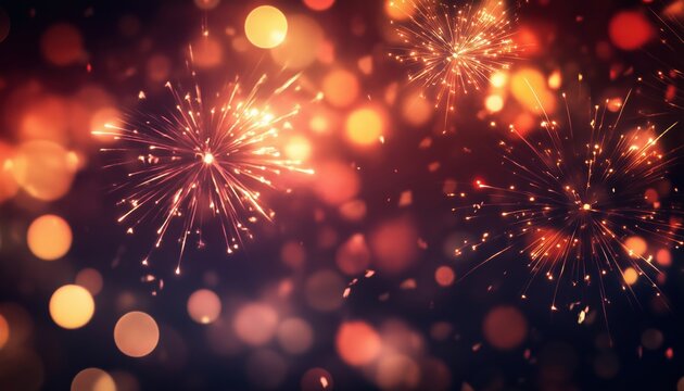 Abstract Bokeh Fireworks: A Mesmerizing Display Of Explosive Lights In A Unique And Artistic Style, Perfect For Celebrations And Events.