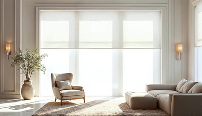 White interior background material. Interior reference examples. Simple and clean interior. Model room.