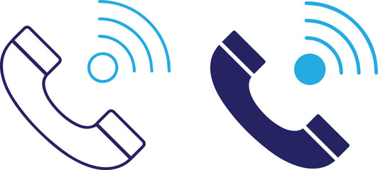 phone, telephone, icons, symbols, blue, wireless, communication, technology