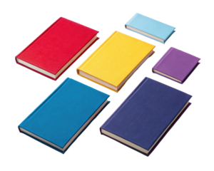 Colorful hardcover books stacked together offering a vibrant visual of knowledge and reading material