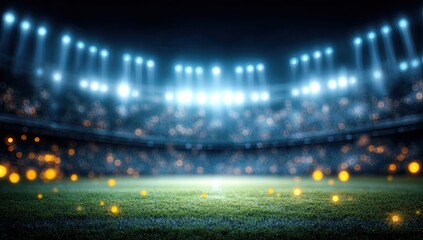 Illuminated stadium at night