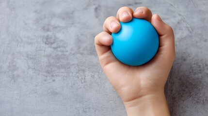 Hand grip strength exercise stress ball for wrist rehabilitation sports injury recovery routine physiotherapy training concept