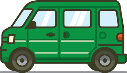 真横の軽自動車（ワゴン）のイラスト