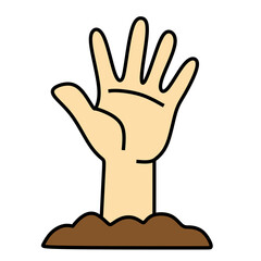 Zombie Hand Rising From The Ground Illustration