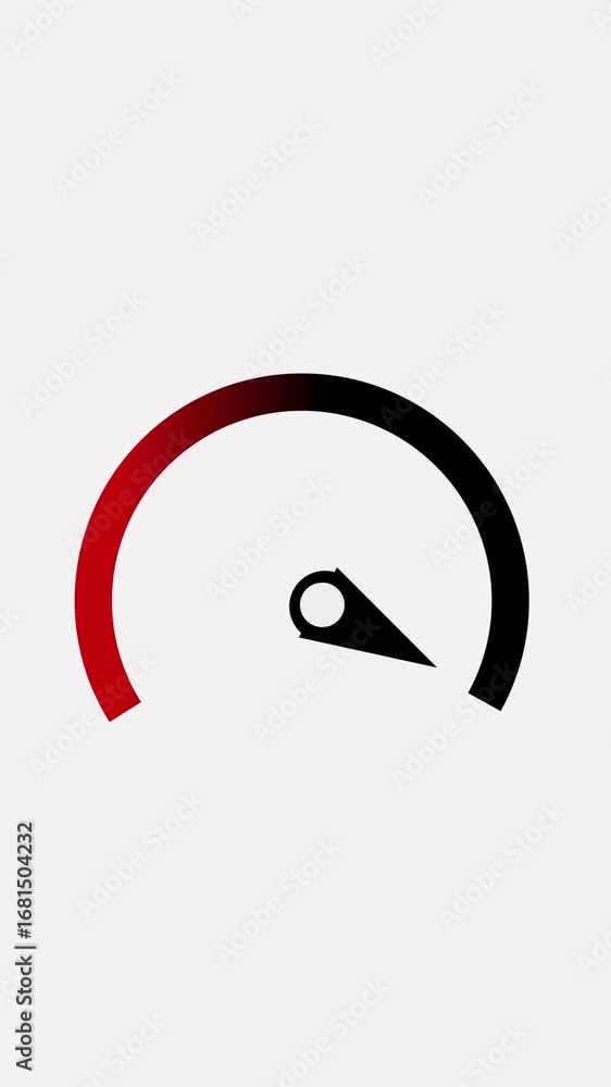 Poster vertical video featuring simple speedometer gauge indicating performance metrics. minimalist speedom
