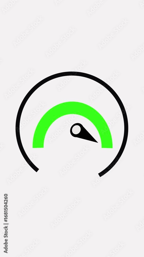 Aufkleber animated green speedometer gauge graphic for performance and measurement concepts. animated minimali