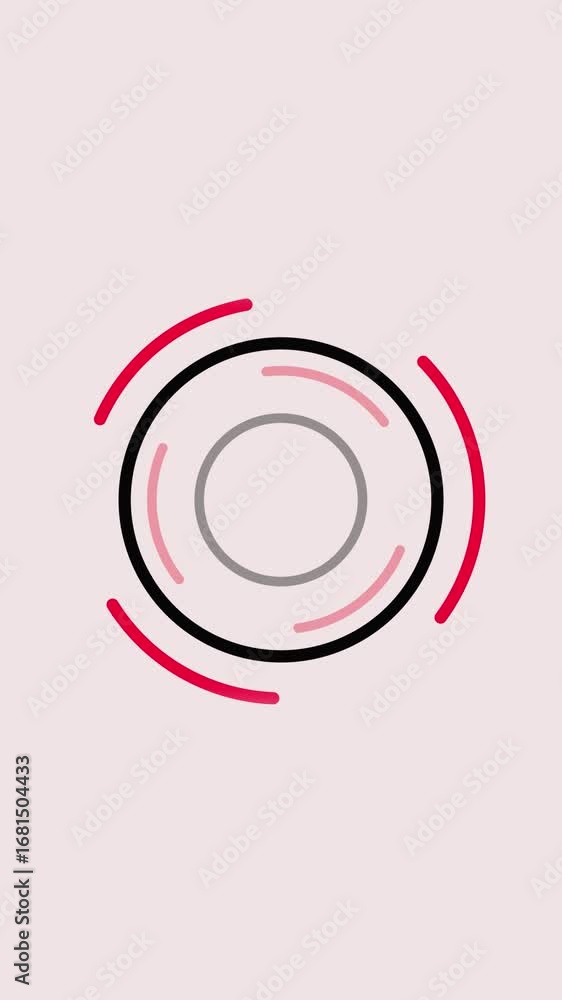 Poster colorful rotating circles animated loop presented in vertical video style. animated abstract loop wi