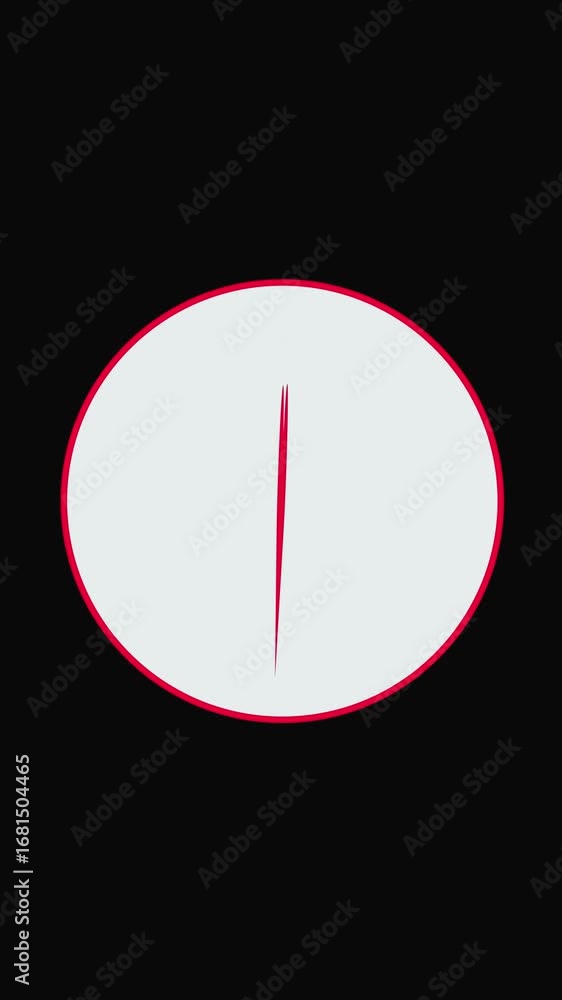 Poster vertical video showing modern glowing red heart within minimalist circular frame. simple graphic ova