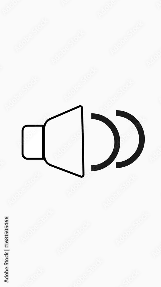 Poster vertical video showing clean audio symbol for sound level and volume increase animation. minimalist 