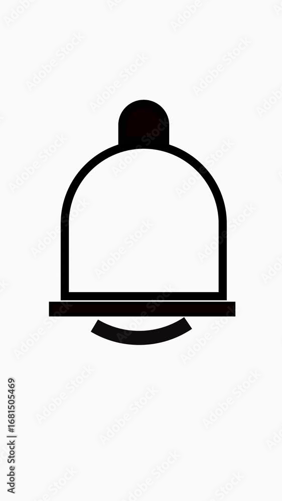 Poster notification and alert concept illustrated by simple black bell animation vertical video. simple ani