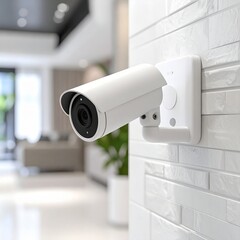 White CCTV camera indoors