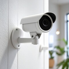 White CCTV camera indoors