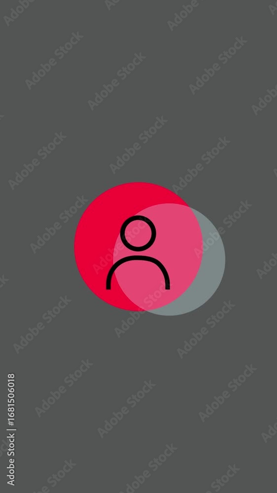 Poster minimalist animated user icon representing profile account or communication vertical video. animated