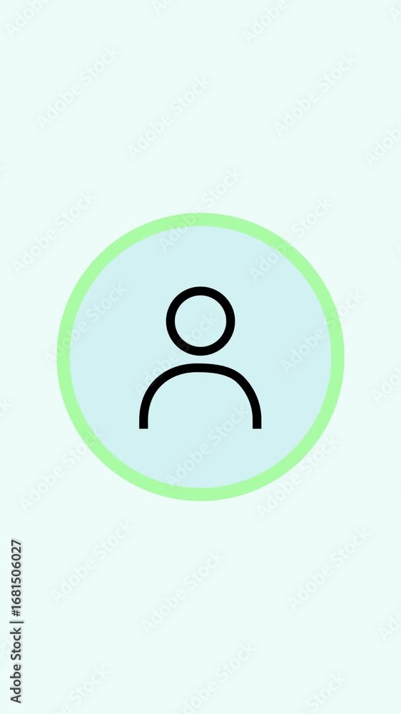 Poster vertical video showing animated user profile icon for account and communication design. minimalist p