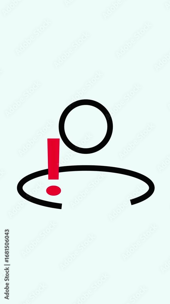 Poster vertical video showing alert notification icon for user and person concept animation. simple icon il