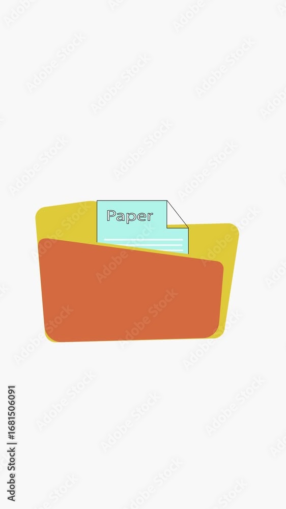 Poster modern digital file folder visualized by animated graphic in vertical video format. animated graphic
