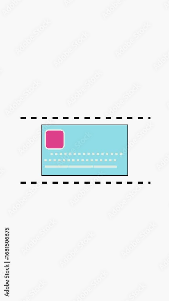 Aufkleber simplified animation of a credit card displayed on a white background. animated credit card with sim